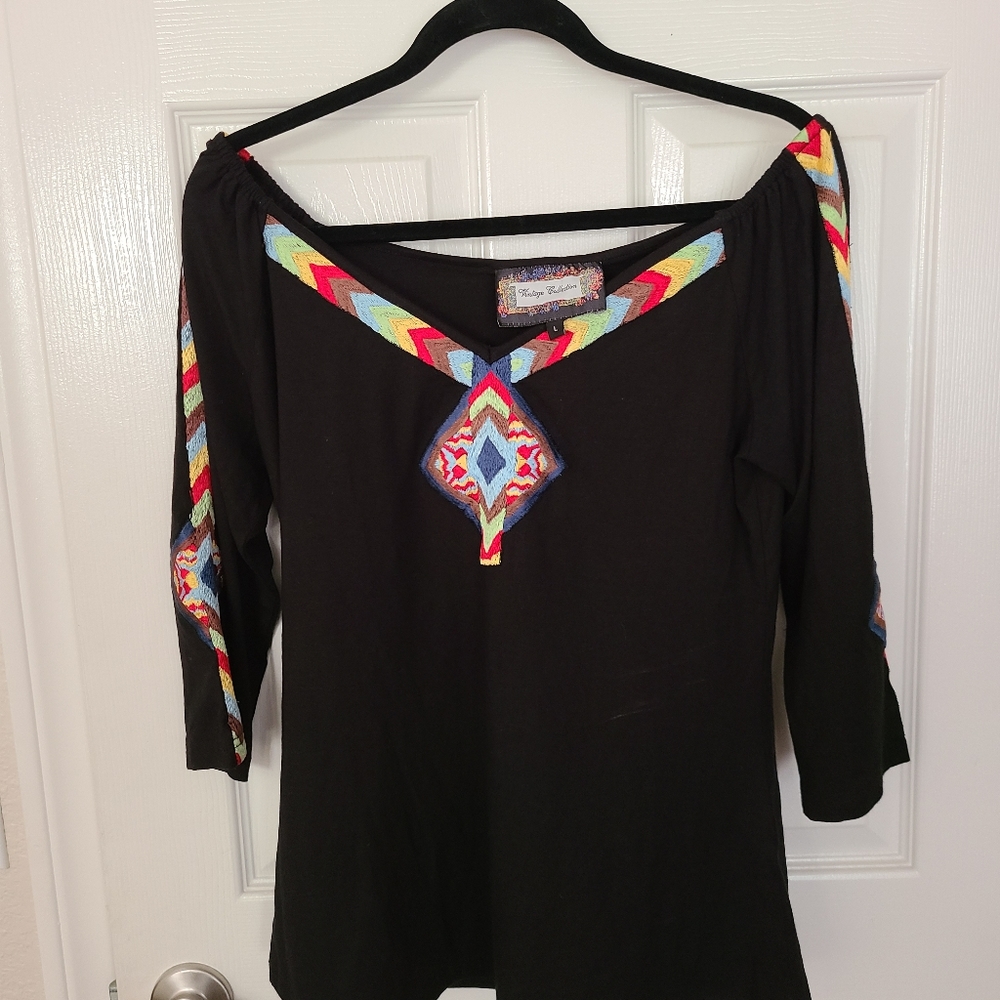 Vintage Collection off the shoulder black top